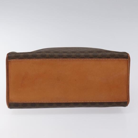 CELINE Macadam Canvas Hand Bag Pvc Leather Brown Gold - Picture 9 of 13